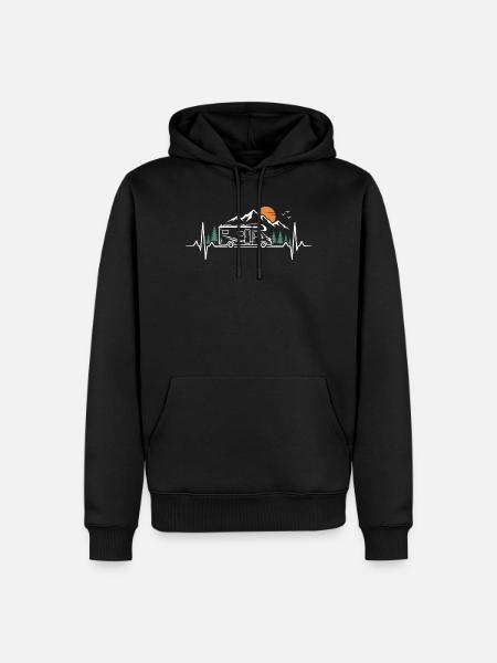 Berglandschaft Wohnmobil Roadtrip - Männer Premium Bio Hoodie - Schwarz