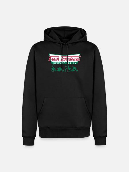 Täglich Fresh Takedowns – Wrestler-Geschenk - Männer Premium Bio Hoodie - Schwarz