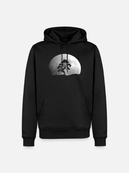 Bonsai Baum Mond - Männer Premium Bio Hoodie - Schwarz