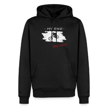 Mein Bike Meine Regeln, my bike my rules - Männer Premium Bio Hoodie - Schwarz - Vorne - Nico (187cm)