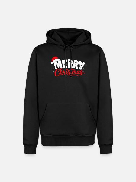 Frohe Weihnachten - Männer Premium Bio Hoodie - Schwarz