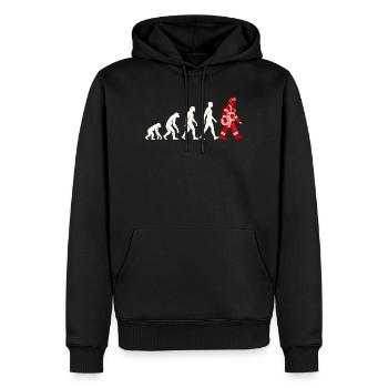 Evolution zum Feuerwehrmann mit Schlauch - Männer Premium Bio Hoodie - Schwarz - Vorne - Nico (187cm)