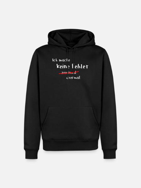 Keine Fehler 2 mal - Männer Premium Bio Hoodie - Schwarz