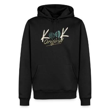 Kook Original Spirale Groovy Retro 70er  - Männer Premium Bio Hoodie - Schwarz - Vorne - Nico (187cm)