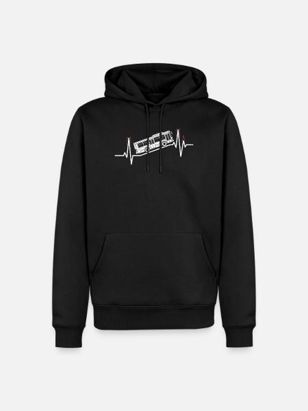 Busfahrer Herzschlag Linienbus Beruf Fahrer - Männer Premium Bio Hoodie - Schwarz