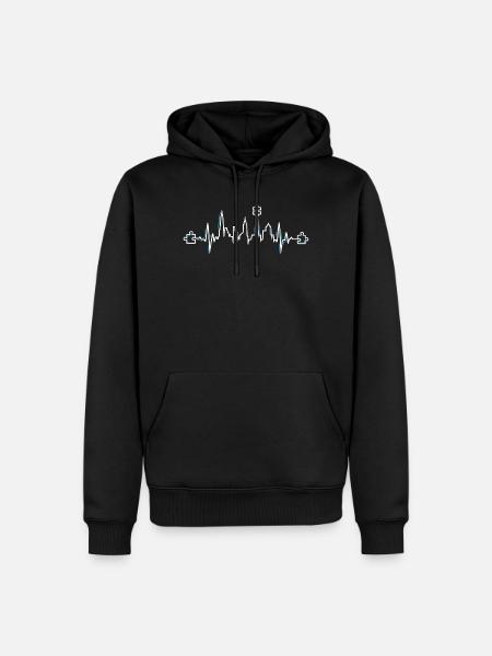 Herzschlag Puzzle - Männer Premium Bio Hoodie - Schwarz