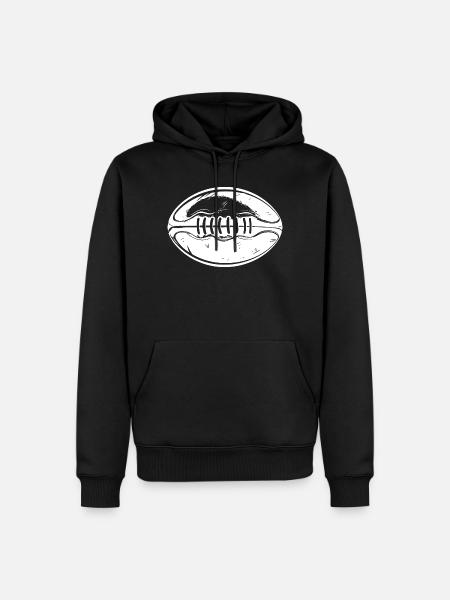 Rugbyball Zeichnung - Männer Premium Bio Hoodie - Schwarz