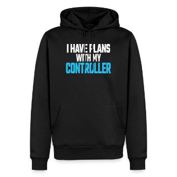 Ich habe Pläne mit meinem Controller Funny Gamer Gift - Männer Premium Bio Hoodie - Schwarz - Vorne - Nico (187cm)