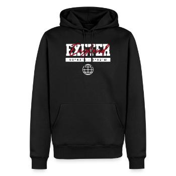 Exeter England Koordinaten Reise Souvenir - Männer Premium Bio Hoodie - Schwarz - Vorne - Nico (187cm)