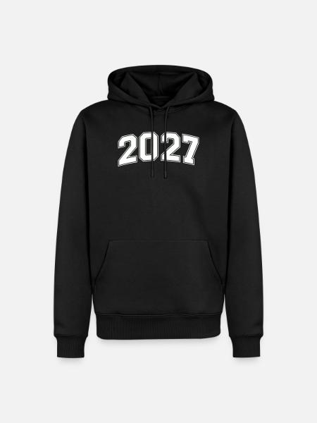 2027 Blockzahlen Retro - Männer Premium Bio Hoodie - Schwarz
