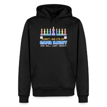 Acht Nächte Spielabend Hanukkah Brettspiel - Männer Premium Bio Hoodie - Schwarz - Vorne - Nico (187cm)