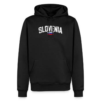 Slovenia - Grunge - National Flag - Slowenien - Männer Premium Bio Hoodie - Schwarz - Vorne - Nico (187cm)