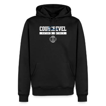 Courchevel Frankreich Koordinaten Reise Souvenir - Männer Premium Bio Hoodie - Schwarz - Vorne - Nico (187cm)