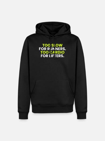 02_too-langsam-für-runners_dark-Kleidungsstück - Männer Premium Bio Hoodie - Schwarz