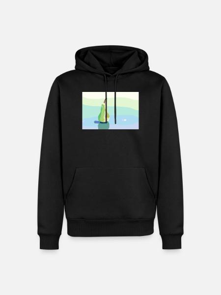 Stift auf pastellfarbener Oberfläche - Männer Premium Bio Hoodie - Schwarz