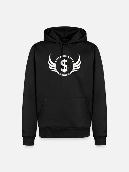Flügel-Dollar Symbol - Männer Premium Bio Hoodie - Schwarz