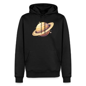 Saturn Farbplanet Illustration - Männer Premium Bio Hoodie - Schwarz - Vorne - Nico (187cm)
