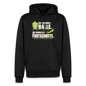 Tennistrainer Tennis Coach Tennislehrer Geschenk - Männer Premium Bio Hoodie - Schwarz - Vorne - Nico (187cm)