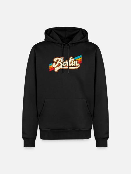 Berlin - Retro Sticker - Deutschalnd - Germany - Männer Premium Bio Hoodie - Schwarz