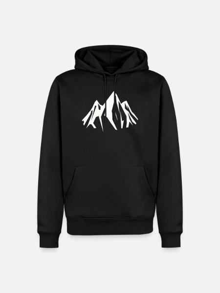 Spitzengipfel Silhouette - Männer Premium Bio Hoodie - Schwarz