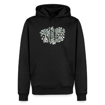Holy Night Alle breit – Lustiges Weihnachts-Design - Männer Premium Bio Hoodie - Schwarz - Vorne - Nico (187cm)