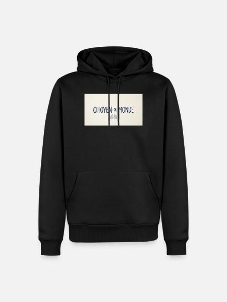 Citoyen du Monde - Kosmopolit beschenken - Männer Premium Bio Hoodie - Schwarz
