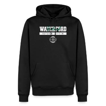 Waterford Irland Koordinaten Reise Souvenir - Männer Premium Bio Hoodie - Schwarz - Vorne - Nico (187cm)