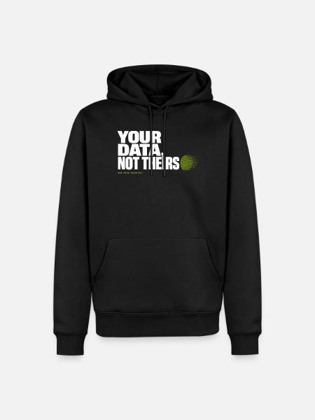 Deine Daten, nicht ihre - Männer Premium Bio Hoodie - Schwarz