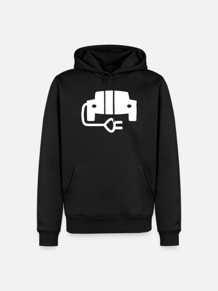 Elektroauto mit Stecker Silhouette - Männer Premium Bio Hoodie - Schwarz