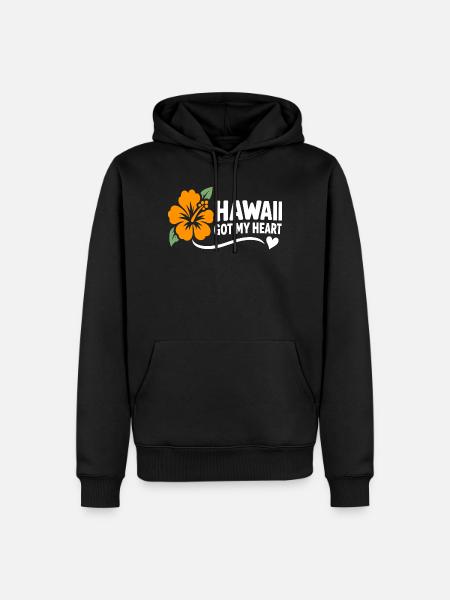 Hawaii-Herzhibiskus - Männer Premium Bio Hoodie - Schwarz