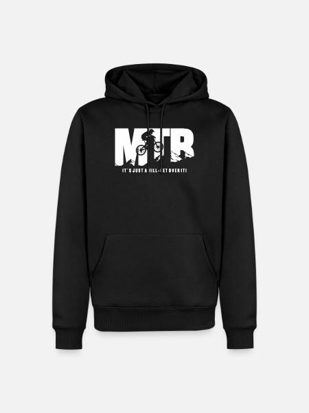 Lustiges MTB Mountain Biker Berge - Männer Premium Bio Hoodie - Schwarz