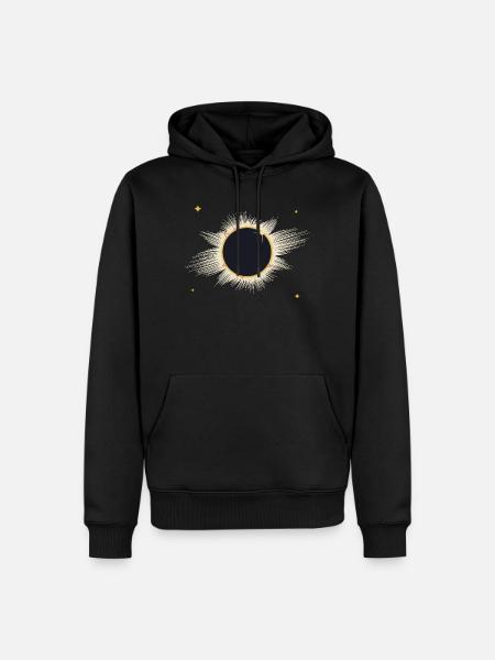 Totale Sonnenfinsternis aus feinen Strahlen - Männer Premium Bio Hoodie - Schwarz