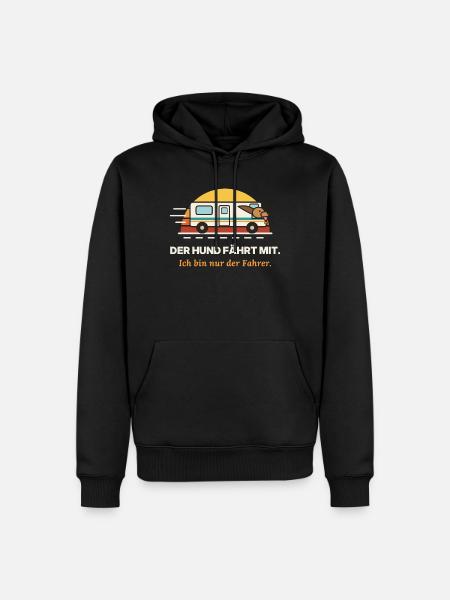 Der Hund fährt mit – Fahrer bleibt - Männer Premium Bio Hoodie - Schwarz