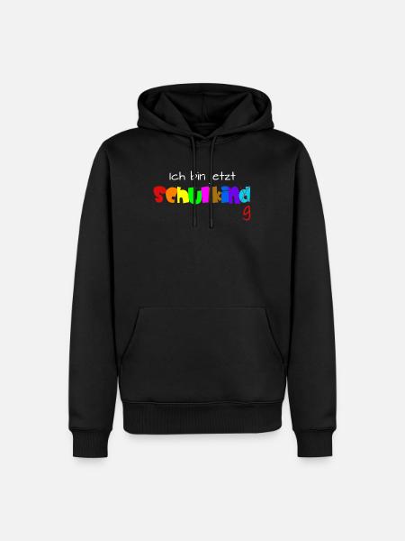 Ich bin jetzt Schulkind - Männer Premium Bio Hoodie - Schwarz