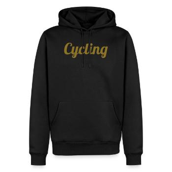 Cycling - Sweat à capuche Premium bio Homme - noir - Devant - Nico (187cm)