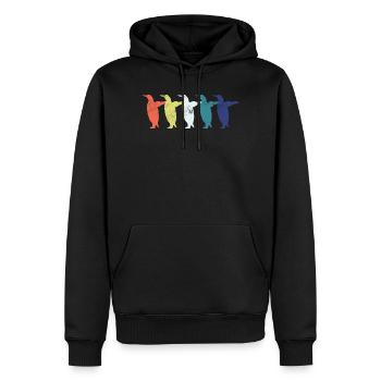 Pingouins - Sweat à capuche Premium bio Homme - noir - Devant - Nico (187cm)