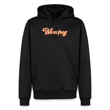 Winnipeg Retro Schriftzug - Männer Premium Bio Hoodie - Schwarz - Vorne - Nico (187cm)