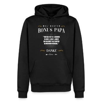 Bonus Papa - Männer Premium Bio Hoodie - Schwarz - Vorne - Nico (187cm)
