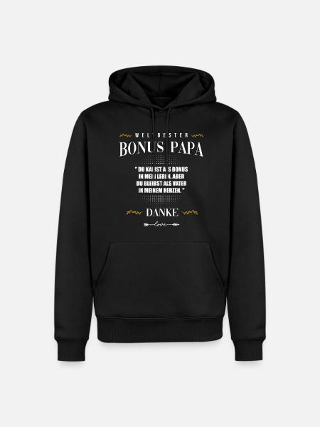 Bonus Papa - Männer Premium Bio Hoodie - Schwarz