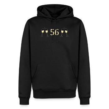 56.Geburtstag 56 Jahre Jubiläum 56 Zahl 56 - Männer Premium Bio Hoodie - Schwarz - Vorne - Nico (187cm)
