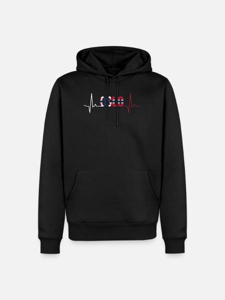 Oslo Herzschlag - Männer Premium Bio Hoodie - Schwarz
