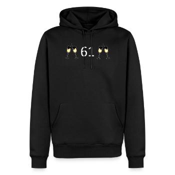 61.Geburtstag 61 Jahre Jubiläum 61 Zahl 61 weiß - Männer Premium Bio Hoodie - Schwarz - Vorne - Nico (187cm)