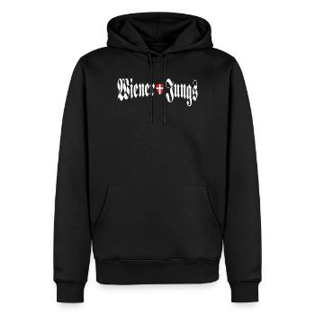 Wiener Jungs Wien Ultras Hooligans - Männer Premium Bio Hoodie - Schwarz - Vorne - Nico (187cm)