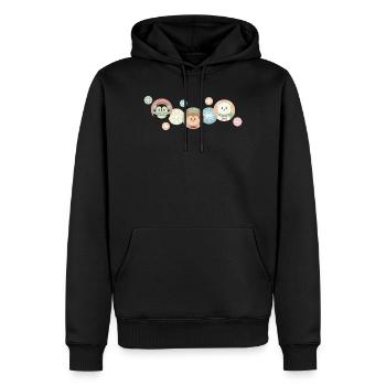 Süße Tiere - Weihnachten Muster - Männer Premium Bio Hoodie - Schwarz - Vorne - Nico (187cm)