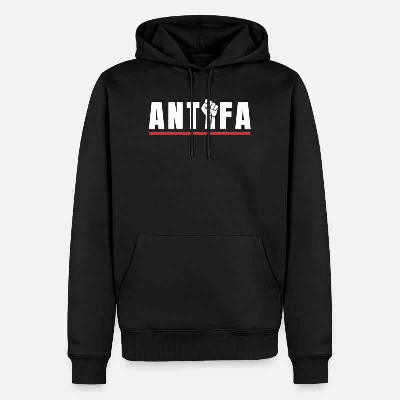 Antifa Protestfaust Antifaschistisches Statement - Männer Premium Bio Hoodie - Schwarz