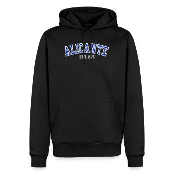 Alicante gegründet 1975 - Männer Premium Bio Hoodie - Schwarz - Vorne - Nico (187cm)