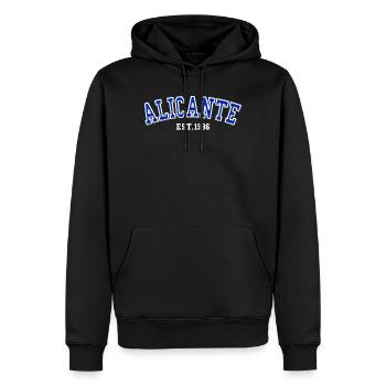 Alicante Fondée en 1996 - Sweat à capuche Premium bio Homme - noir - Devant - Nico (187cm)