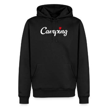 Camping Herz Camper Wohnwagen Van Life Fan Hobby - Männer Premium Bio Hoodie - Schwarz - Vorne - Nico (187cm)