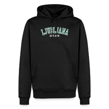 Ljubljana Fondée en 1976 - Sweat à capuche Premium bio Homme - noir - Devant - Nico (187cm)