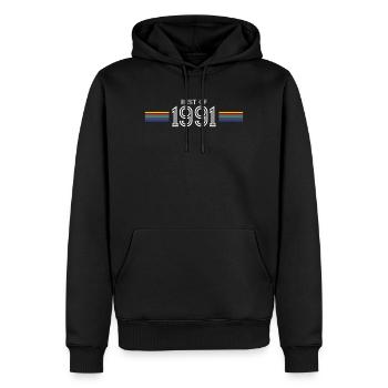 Best Of 1991 T-Shirt Cadeau Humour - Sweat à capuche Premium bio Homme - noir - Devant - Nico (187cm)